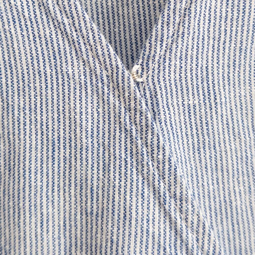 GAP Large Linen and Cotton Blue and White Stripe Ruffle Wrap Dress - Picture 5 of 7
